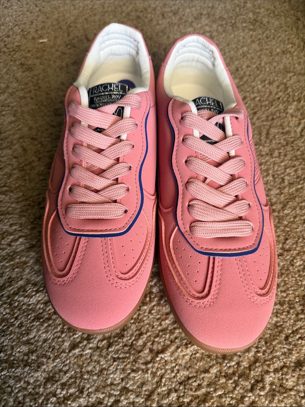 Rachel Comey Pink Low-Top Sneakers with Blue Piping